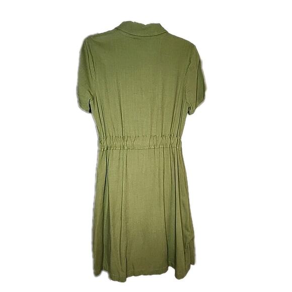 ModCloth Womens Sz L Green Olive , Lined, Belted Sailor Retro ,Viscose Blend - Picture 4 of 10